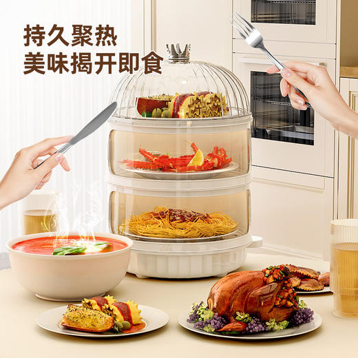 【加高5层防尘蒸罩】家用多层保温菜罩遮尘罩剩菜罩 餐桌物理保温分层保护罩 商品图2