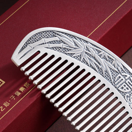 子佩集S999银【花中君子】梳子【BX0320095】纯银梳子梅兰菊竹仿古2410 商品图3