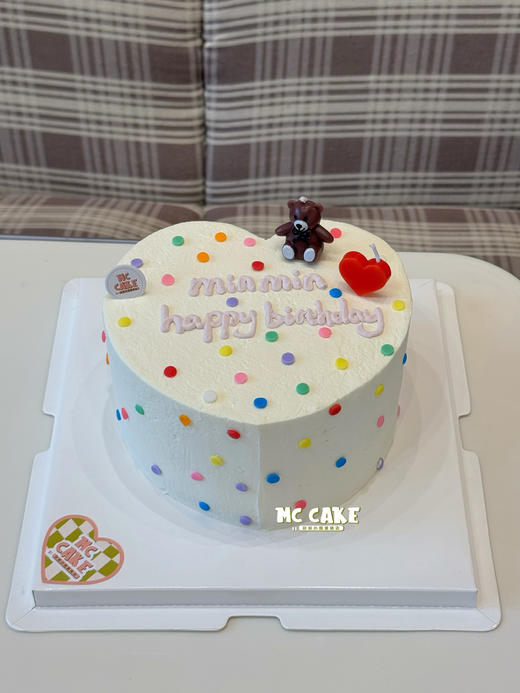 爱心桃小熊蜡烛蛋糕/简约爱心桃蛋糕（包含原图蜡烛） 商品图1