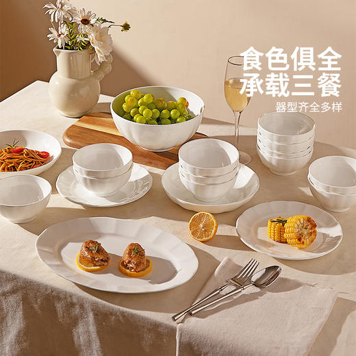 摩登主妇骨瓷餐具碗具白色盘子陶瓷碗家用2024新款高颜值米饭碗 商品图4