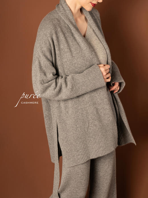 Puree｜#1963 Get wrapped cardigan 羊绒睡袍系带短开衫 [ 白 / 绿 / 驼 / 灰 ] 商品图13