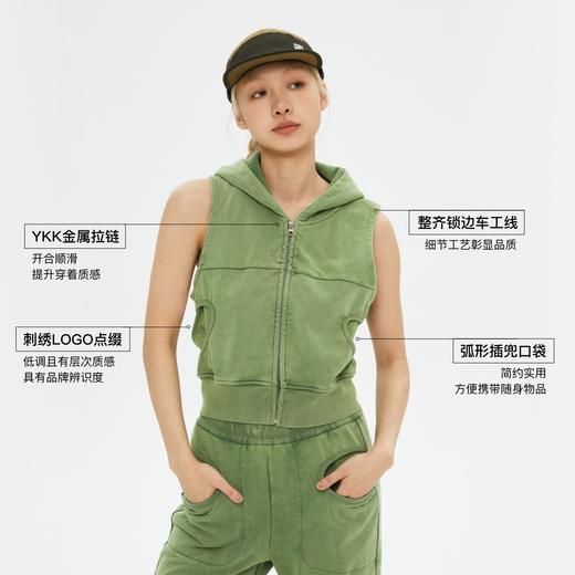 oneup洗水做旧卫衣马甲 商品图1