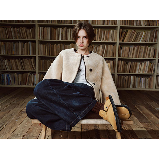 UMILAB【游牧】限量 南非进口皮毛一体廓形VTG皮草外套BC911H 商品图1