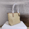 COACH蔻驰 City 23 金标Logo经典老花按扣 帆布 托特包Tote包购物袋单肩包 中号 女款 浅卡其色拼浅马鞍色（CB） 商品缩略图3