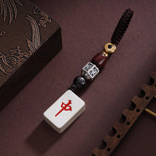 子佩集S999银把把胡钥匙扣【YSK687】纯银小摆件-红中麻将2410 商品图2