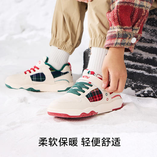 【礼盒款-2次兑换卷】卡特兔儿童运动板鞋2024秋冬新款幼儿园小白鞋加绒保暖儿童棉鞋（直接下单只有鞋子，需要礼盒款联系客服备注） 商品图3