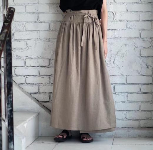 Mittan 2色可选绫纹织绢麻裹身裙半身裙(SK-06) 商品图0