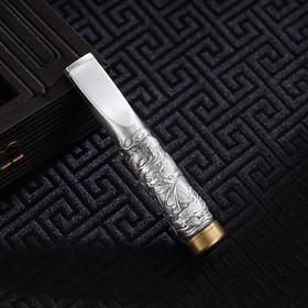 子佩集S999银【福缘集祥】烟嘴【BX028048】纯银小摆件-关公仿古镀金2410