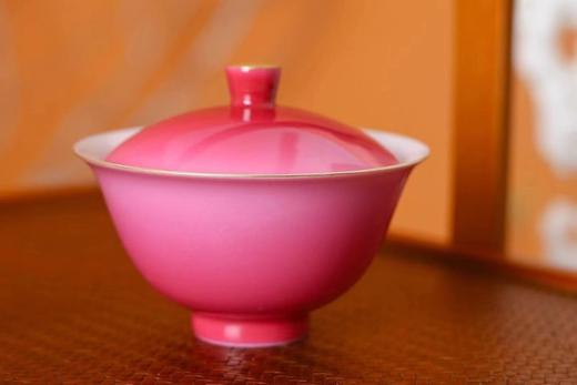 胭脂红小岩茶盖碗 商品图0