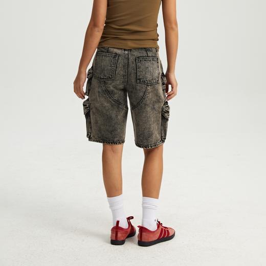 oneup立体口袋洗水牛仔短裤 商品图3