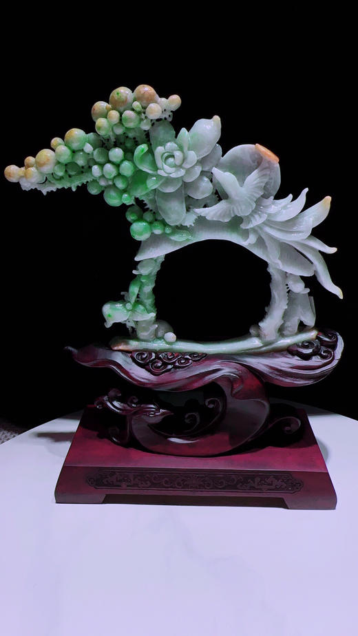 620461翡翠摆件【花开富贵 喜迎门】 商品图4