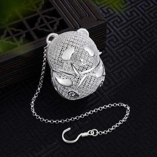 子佩集S999银【熊猫之颂】茶包【CP811】纯银茶具(可打开)花丝2410 商品图2