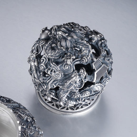 子佩集S999银【九转乾坤】香炉【XL900】纯银小摆件(可转动)仿古2410 商品图4