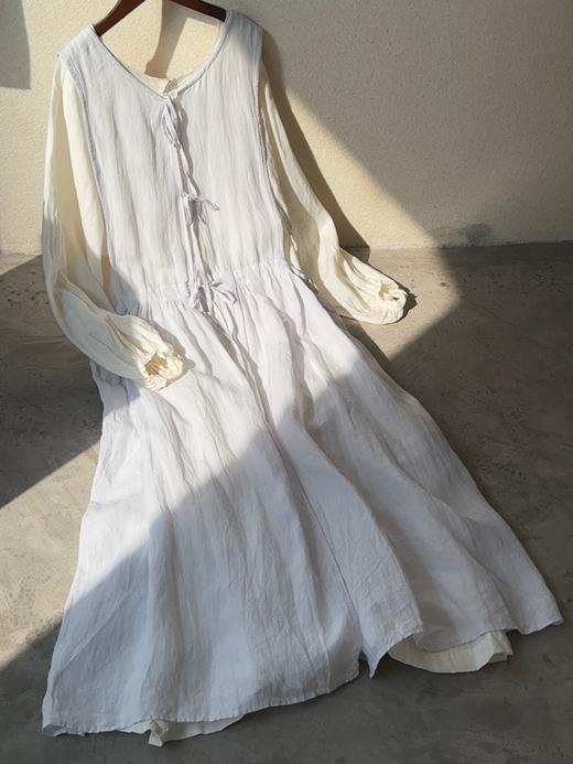 Gauze亚麻绑带罩裙 商品图6