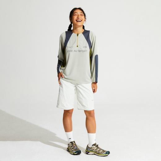 oneup拼色半拉链训练T恤 商品图1