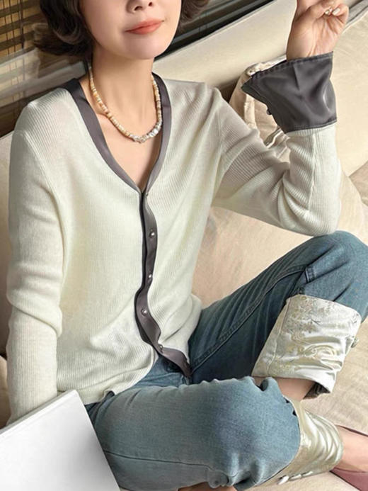 拼接细羊毛白色 商品图0