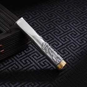 子佩集S999银【福缘集祥】烟嘴【BX028048】纯银小摆件-迎客松仿古2410