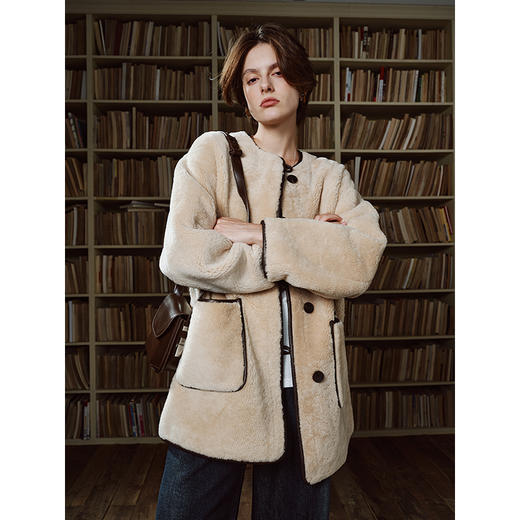 UMILAB【游牧】限量 南非进口皮毛一体廓形VTG皮草外套BC911H 商品图0