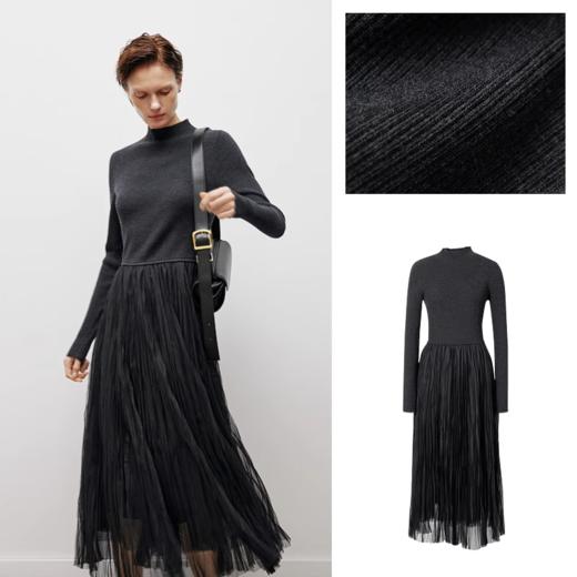 【商场同款】麦檬冬简洁干练直筒拼接连衣裙5EA293831 商品图0