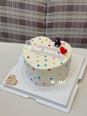 爱心桃小熊蜡烛蛋糕/简约爱心桃蛋糕（包含原图蜡烛）