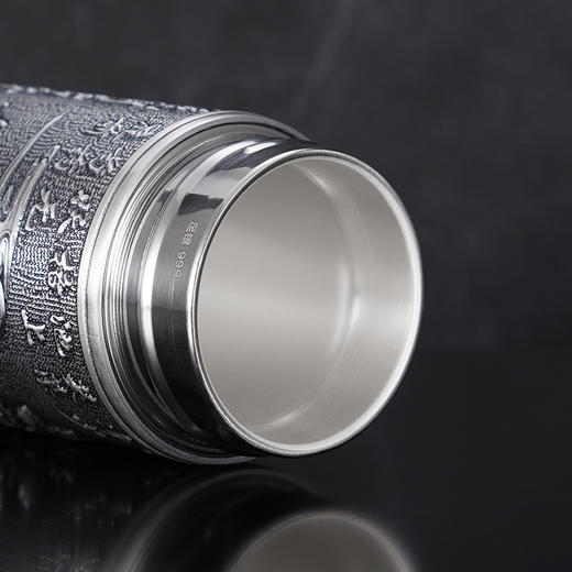 子佩集S999银【富贵满堂】杯摆件【DLBJB043-75】纯银内胆-仿古泡茶杯2410 商品图5