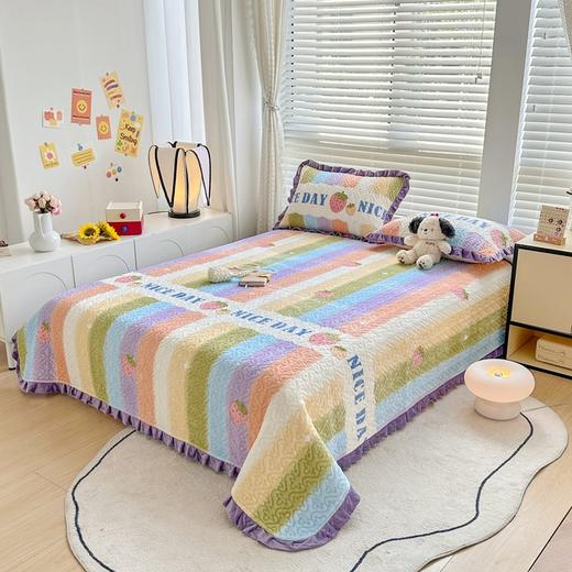 【一毯多用 云朵般绵柔 享受睡眠新体验】秋冬新款加厚牛奶绒床盖三件套秋冬季宝宝绒保暖夹棉加绒防滑盖毯 商品图8