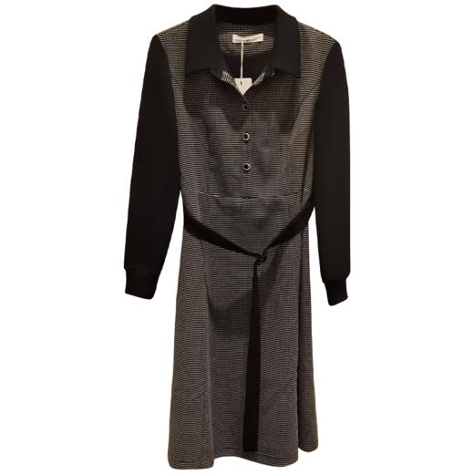 VIVIAN LIU薇薇安刘R2414101夏女装新款翻领腰间系带长袖连衣裙 商品图4