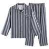 【竖条纹双层纱长袖长裤】日式无印家居服良品双层纱居家服睡衣全棉男款女款舒适竖条纹套装 商品缩略图4
