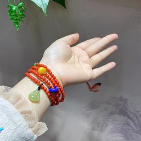 【宫里手串】天然南红多圈手串4.5mm  JD