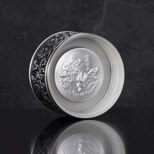 子佩集S999银【富贵满堂】杯摆件【DLBJB043-75】纯银内胆-仿古泡茶杯2410 商品图6
