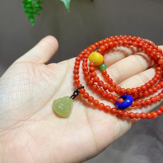 【宫里手串】天然南红多圈手串4.5mm  JD 商品图3