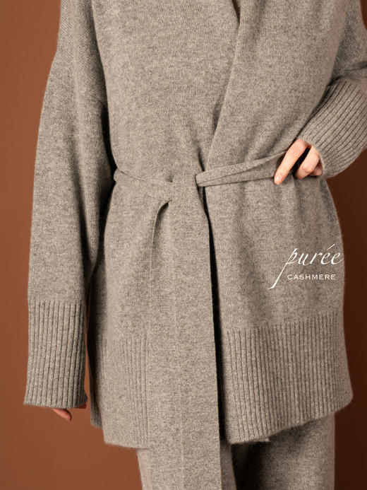 Puree｜#1963 Get wrapped cardigan 羊绒睡袍系带短开衫 [ 白 / 绿 / 驼 / 灰 ] 商品图14