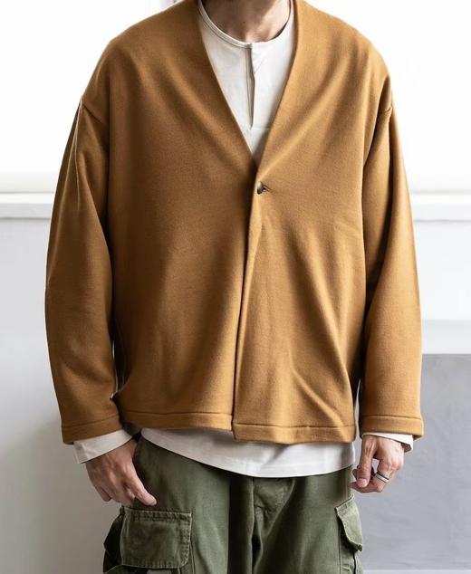 Mittan 2色可选高支数轻盈羊毛双面绒开衫​​外套(T-31) 商品图0