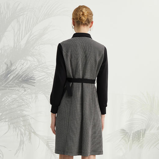 VIVIAN LIU薇薇安刘R2414101夏女装新款翻领腰间系带长袖连衣裙 商品图1