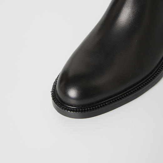 ROMI STUDIO高定制*牛皮配进口羊皮时尚高筒银扣骑士靴S2374 商品图3