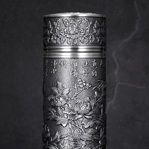 子佩集S999银【富贵满堂】杯摆件【DLBJB043-75】纯银内胆-仿古泡茶杯2410 商品图2