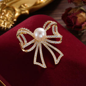 子佩集珍珠胸针【XXXZ220】蝴蝶结镀金2410