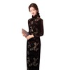 冬款韩国绒刺绣长款旗袍，加绒加厚黑色高级气质旗袍SJT710 商品缩略图4