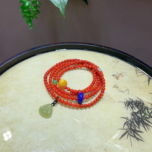 【宫里手串】天然南红多圈手串4.5mm  JD 商品图2