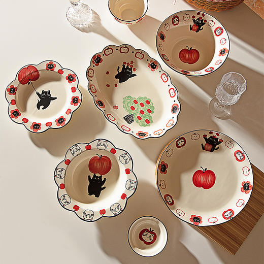 摩登主妇陶瓷碗可爱餐具碗具家用2024新款高颜值盘子儿童碗早餐盘 商品图4