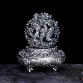 子佩集S999银【九转乾坤】香炉【XL900】纯银小摆件(可转动)仿古2410