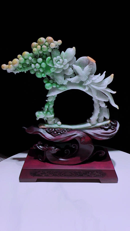 620461翡翠摆件【花开富贵 喜迎门】 商品图3