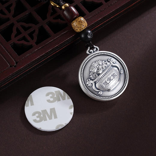 子佩集S999银【福缘天降】钥匙扣【YSK001】纯银小摆件-财神(可转动)-聚宝盆(可转动)仿古2410 商品图3