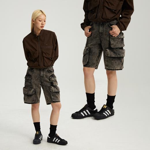 oneup立体口袋洗水牛仔短裤 商品图4