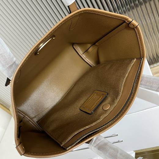 COACH蔻驰 City 23 金标Logo经典老花按扣 帆布 托特包Tote包购物袋单肩包 中号 女款 浅卡其色拼浅马鞍色（CB） 商品图6