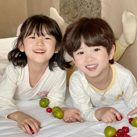 【69元起2套】【CCIA国棉认证】儿童A类莱卡棉长袖睡衣套装 中大童吸汗透气柔软亲肤秋衣秋裤套装家居服 商品图1