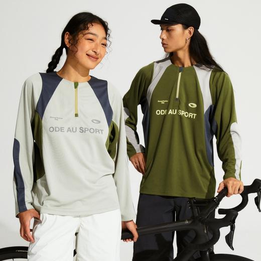 oneup拼色半拉链训练T恤 商品图3