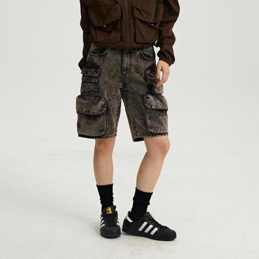 oneup立体口袋洗水牛仔短裤 商品图0