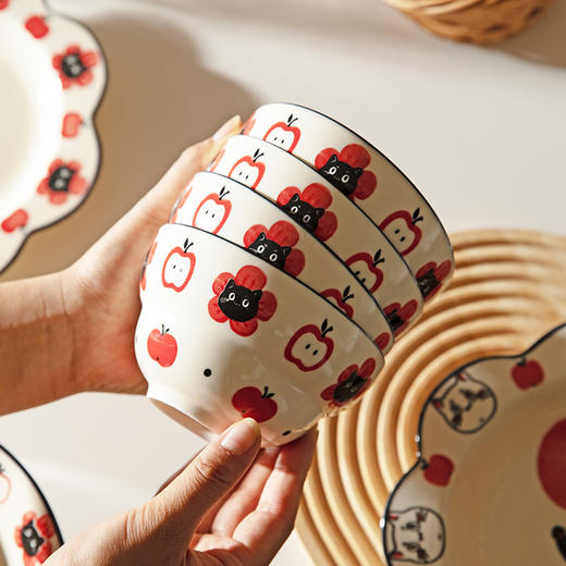 摩登主妇陶瓷碗可爱餐具碗具家用2024新款高颜值盘子儿童碗早餐盘 商品图1