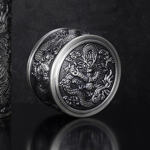 子佩集S999银【苍龙逐日】杯摆件【DLBJB042-75】纯银内胆-仿古泡茶杯2410 商品图4